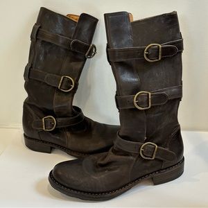 Fiorentini + Baker Eternity triple strap boots in brown color Size EU 40 NWOB